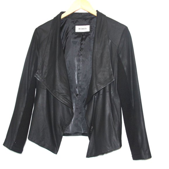B.B. Dakota Black Leather Light Jacket - Picture 3 of 8